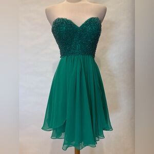Angela & Alison green Strapless Dress